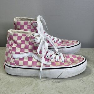 Vans Off The Wall Hightop Pink Checkerboard W5.5